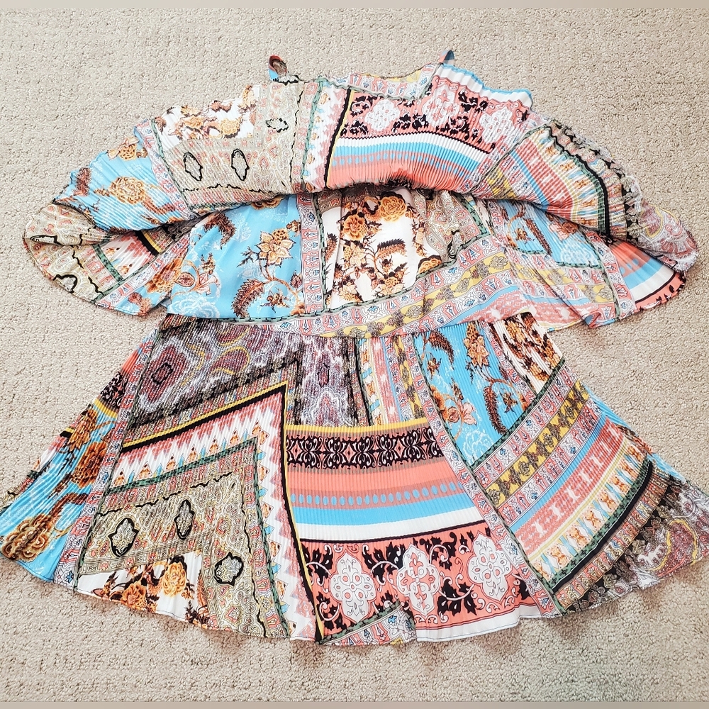 Melissa Paige Colorful Patterned Ruffle Blouse - Picture 8 of 12